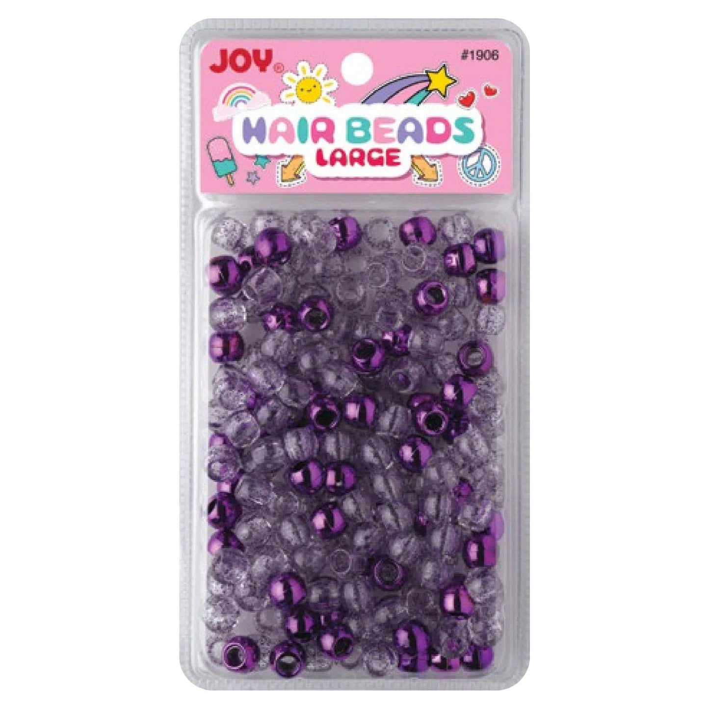 Joy Large Hair Beads 240ct Purple Metallic & Glitter