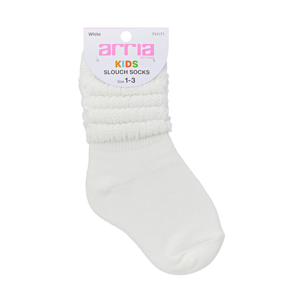 KIDS SLOUCH SOCKS WHITE 1-3