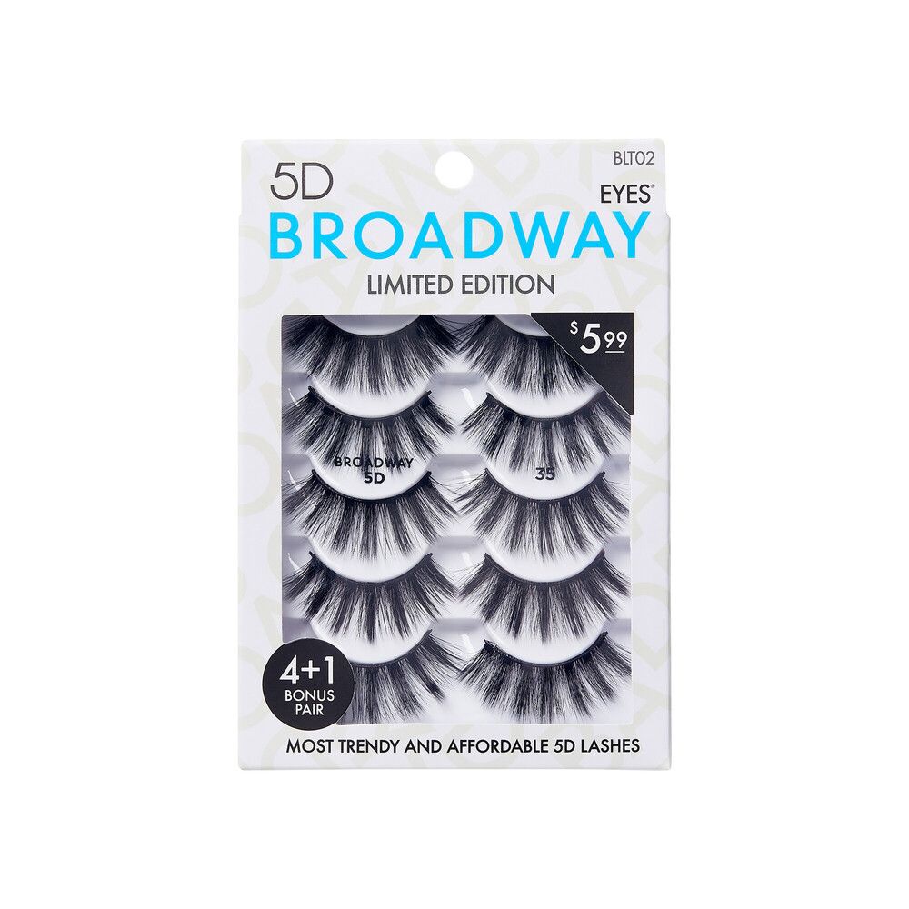 Broadway Eyes 5D Strip Lashes 5 Pair Multipack