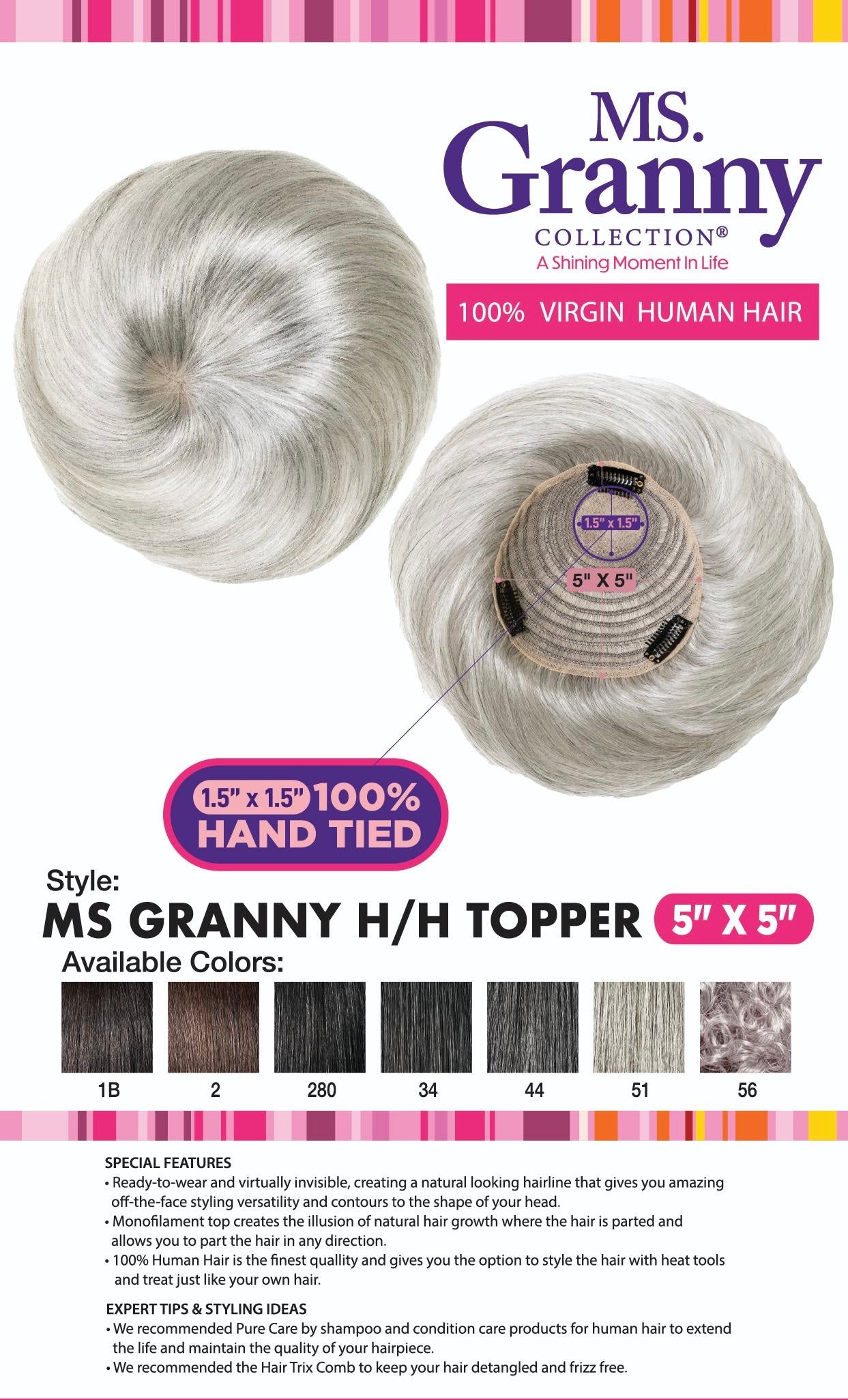 MS. GRANNY Human Hair TOPPER