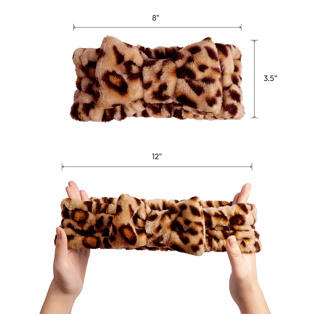 Plush Spa Headband Leopard