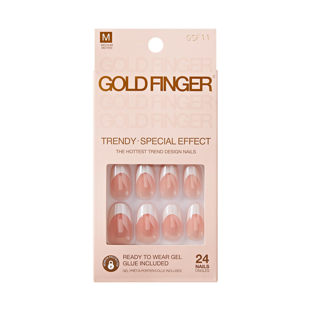 Kiss Gold Finger Special Effect Nails – Cream Glazed