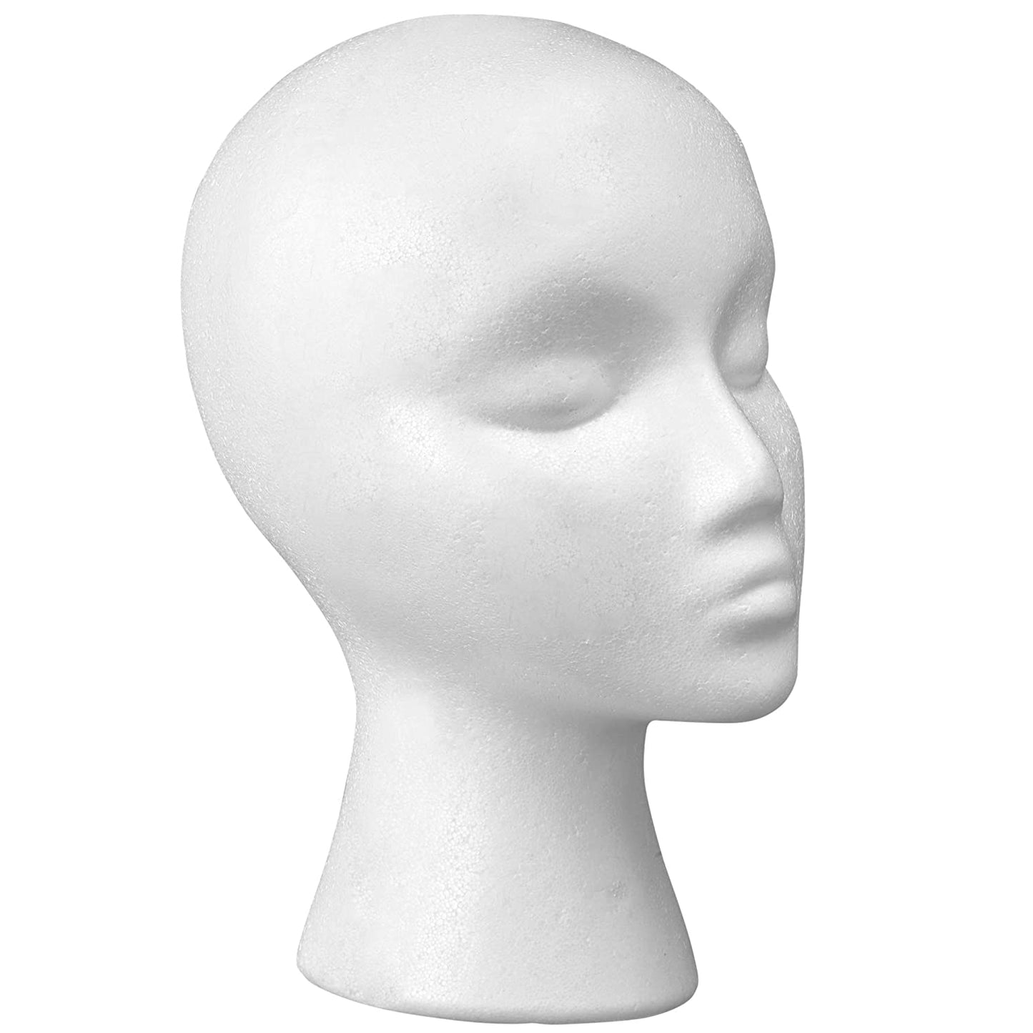 Mannequin Head Styrofoam Short Neck White