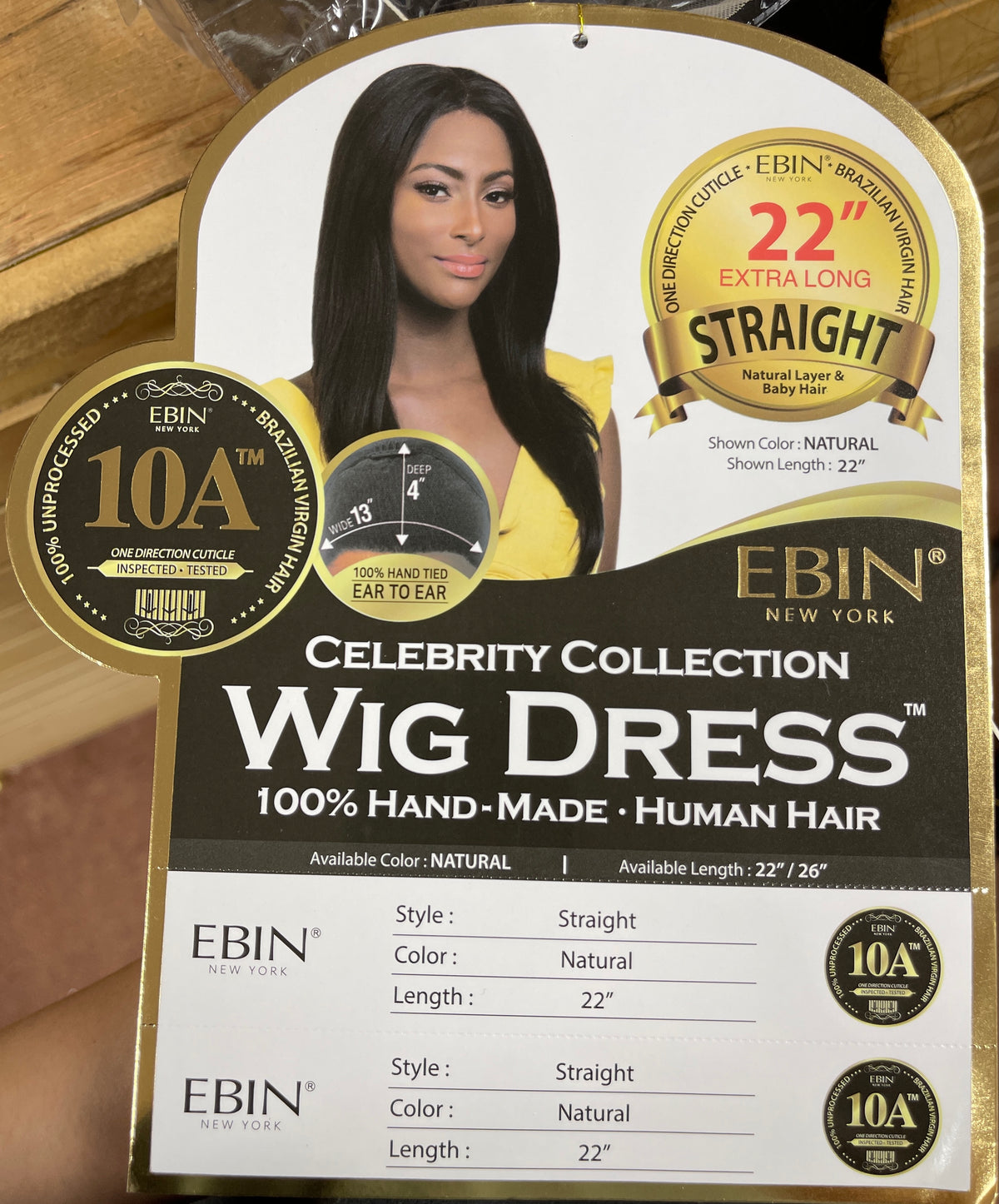 100% Unprocessed 10A Brazilian 13*4 Lace Front Straight 22”