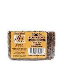 RA Cosmetics 100% African Black Soap 5 oz