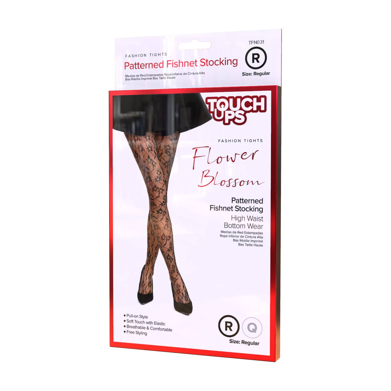 Touch Ups Patterned Fishnet Stockings: American Doll (Queen)