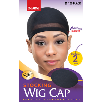 QFITT  Stocking Wig Cap Xlarge Size Black 126