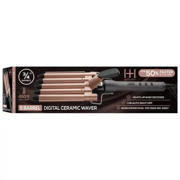 Hot & Hotter Digital Ceramic 5 Barrel Waver 3/4"