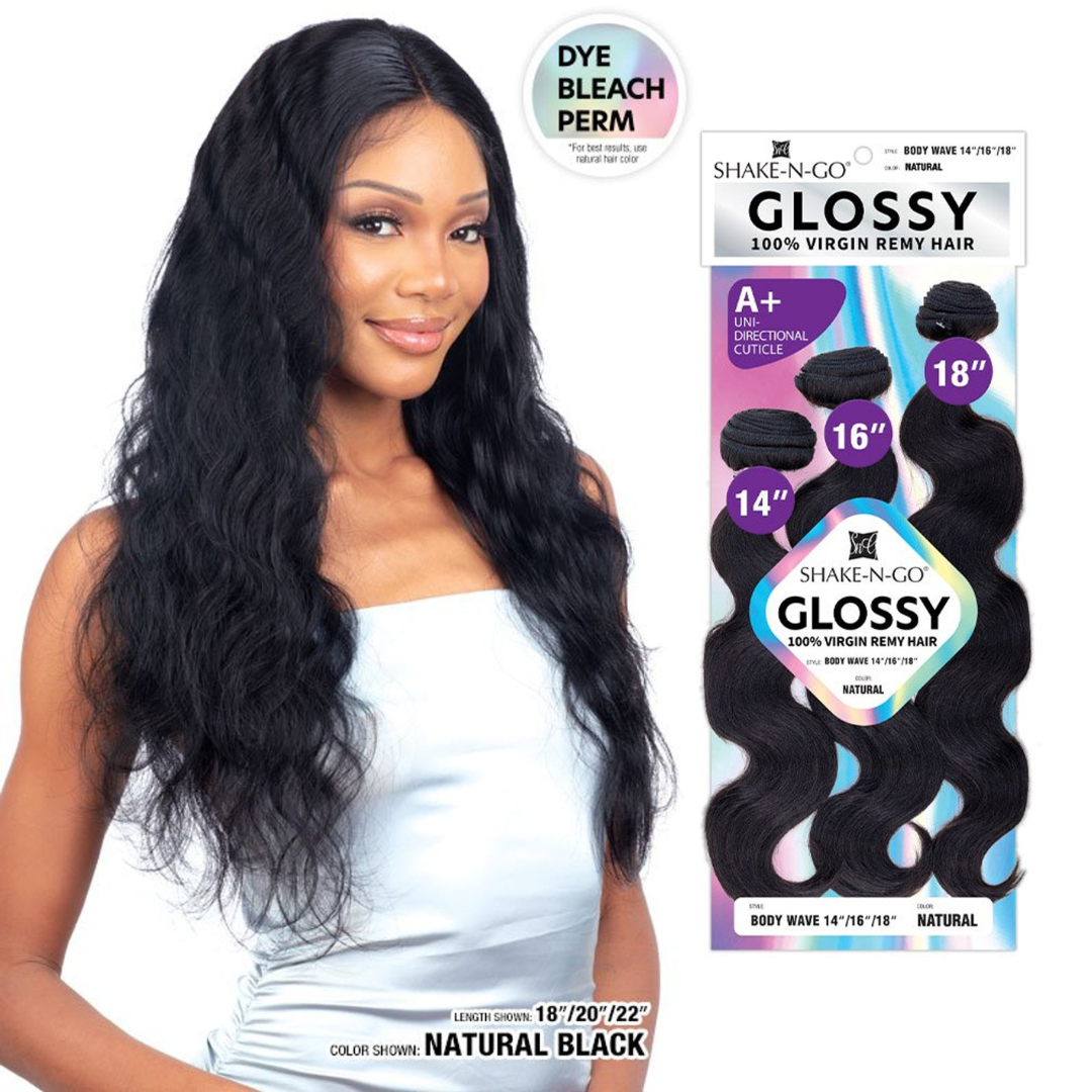 SHAKE 'N GO GLOSSY 100% VIRGIN REMY HAIR MULTI PACK SOLUTION- BODY WAVE