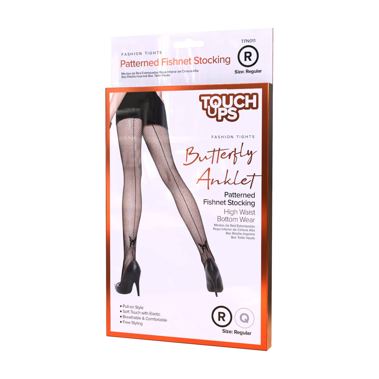 Touch Ups Patterned Fishnet Stockings: American Doll (Queen)