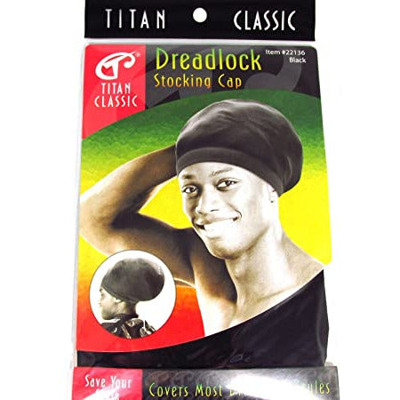 Titan Classic Dreadlock Stocking Cap - Black #22136