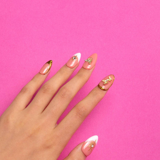 LOVFUL Queen's Gambit Handmade Reusable Full Cover Press on Nails H293: L / Regular / Almond