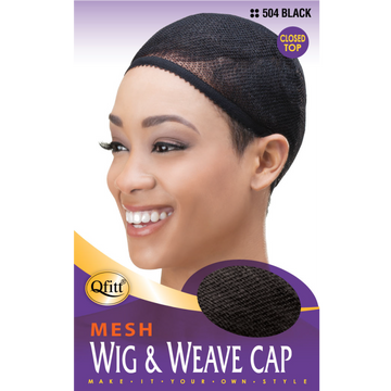 MESH 504 WIG & WEAVE CAP BLACK (CLOSED TOP)