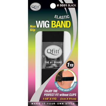 Qfitt Elastic Wig Band 1 1/18"  BLACK 5051