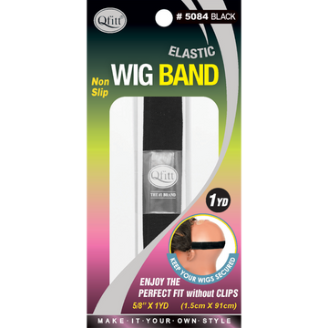 QFITT Elastic WIG BAND 5/8" x 1YD BLACK 5084