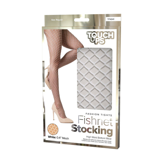 TouchUps - Fishnet Stocking  | White 0.4": TFN041 White Large Mesh 0.4" Regular (1 PC)