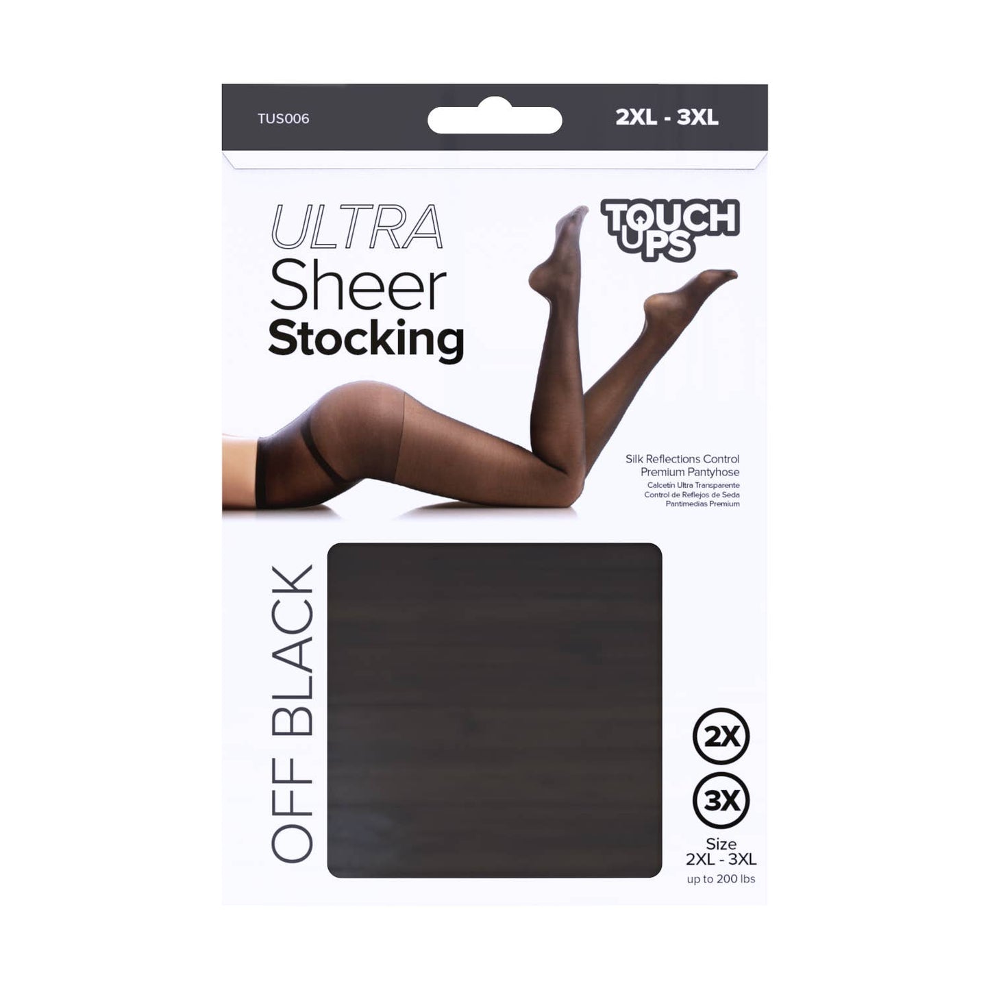 Touch Ups Ultra Sheer Stocking: Off Black - 2XL-3XL