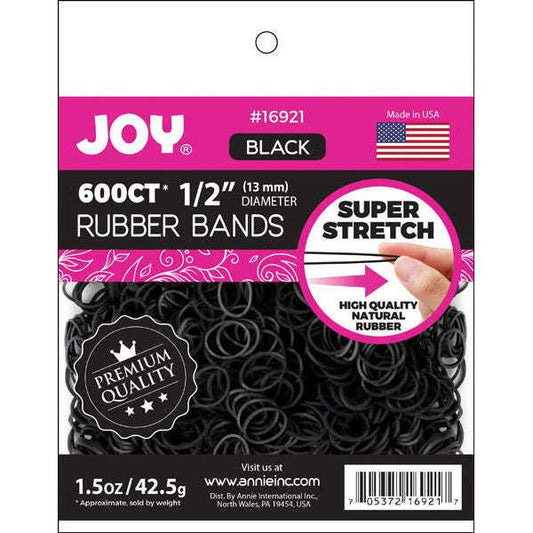 Joy Rubber Bands 1/2" Diameter, 600 Count, Black: Default Title