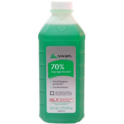 Swan 70 Isopropyl Alcohol Wintergreen First Aid Antiseptic, 16 Oz.