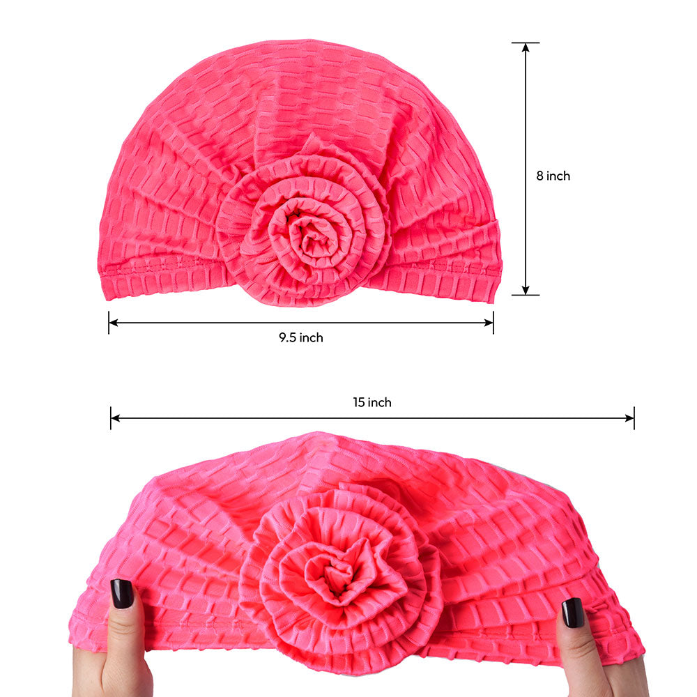 Red by Kiss Textured Top Knot Turban Neon Pink