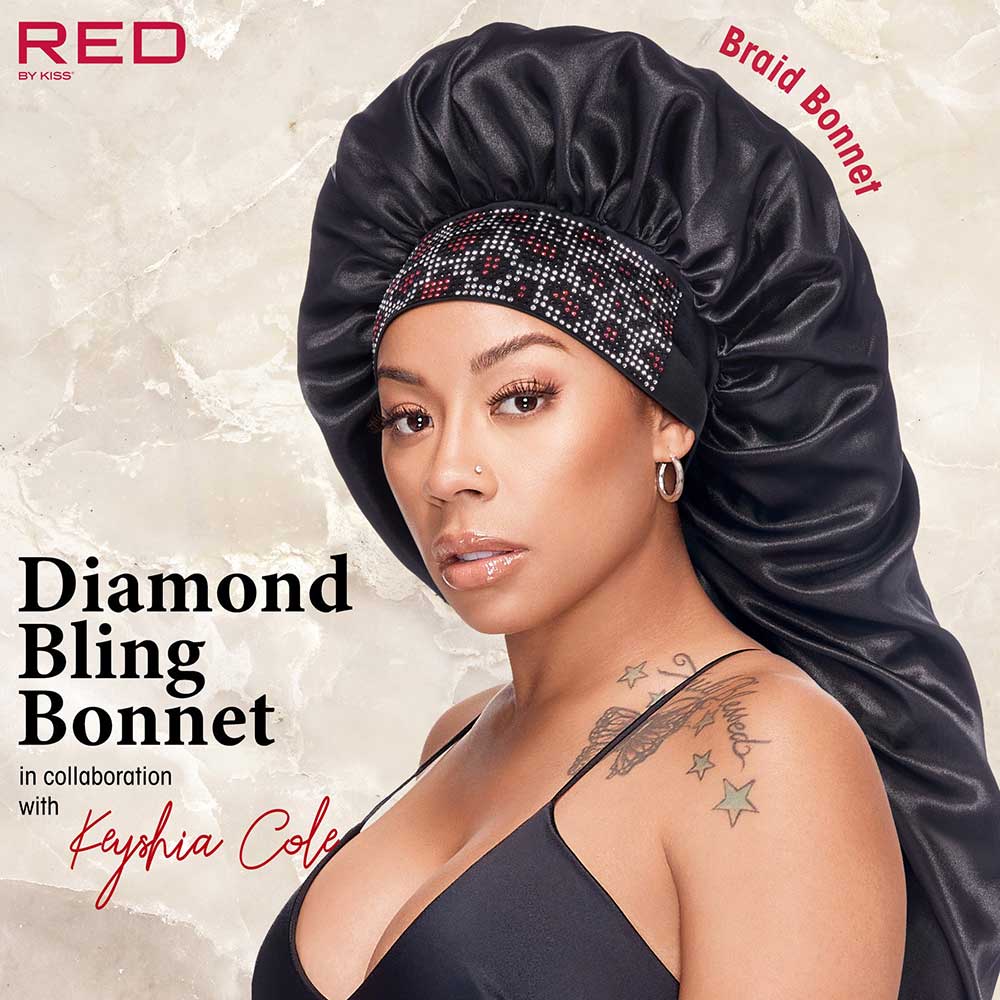 KEYSHIA COLE X Diamond Bling Braid Bonnet Leopard Red