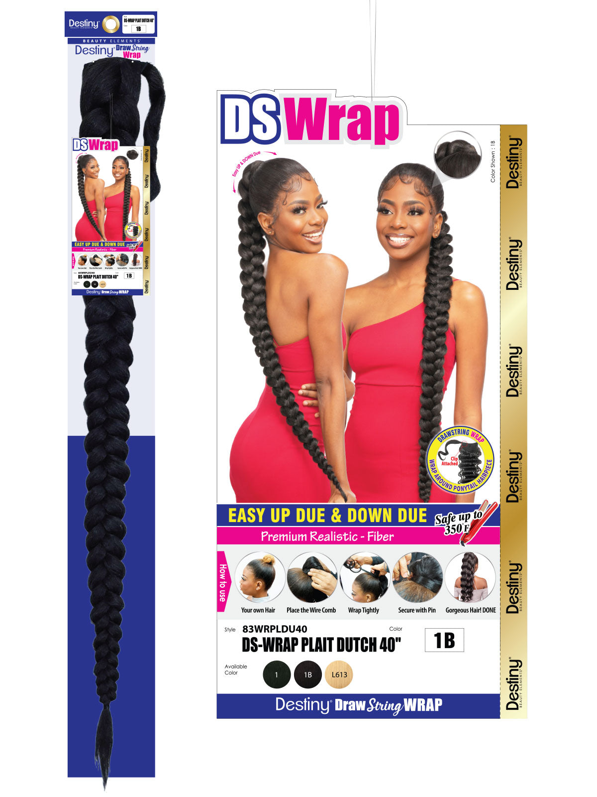 DRAW STRING WRAP PLAIT DUTCH 40″ PONYTAIL