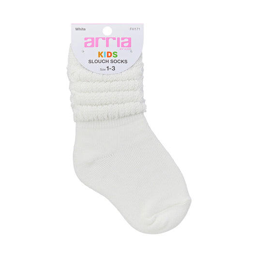 KIDS SLOUCH SOCKS WHITE 1-3