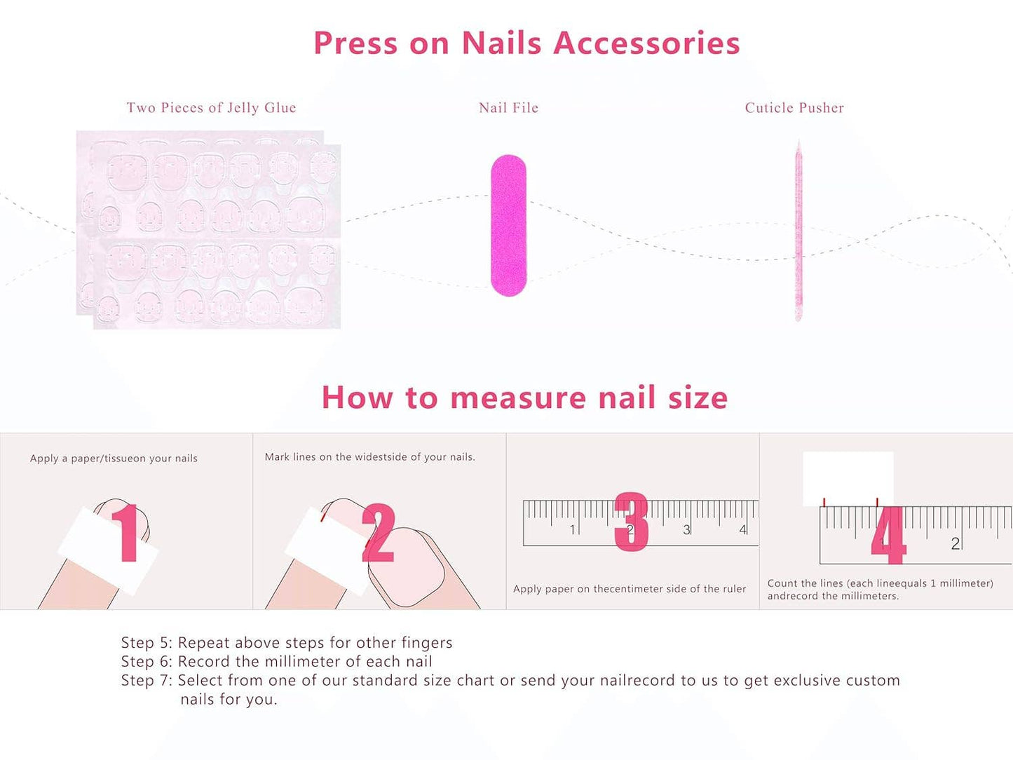LOVFUL Handmade Reusable Full Cover Press on Nails H259: M / Mid Length / Stiletto