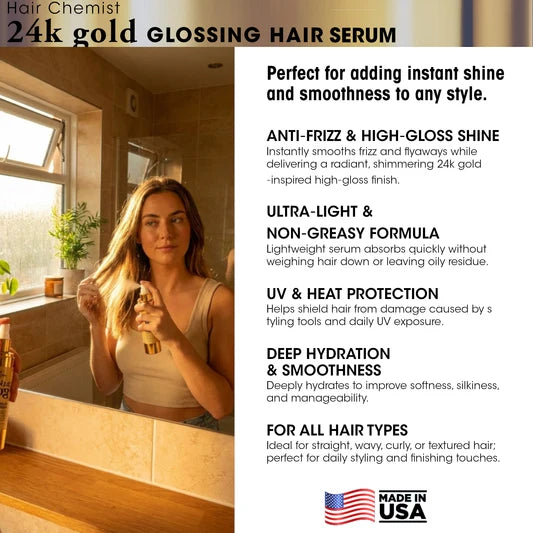 HAIR CHEMIST
Hair Chemist 24k Gold Glossing Hair Serum 3 oz.