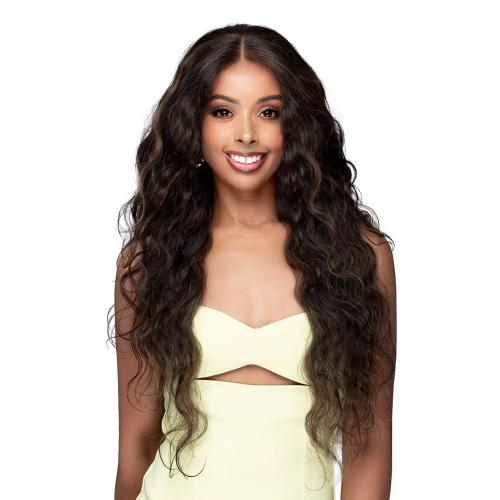 Bobbi Boss Human Hair Blend HD Lace Frontal Wig Hand-Tied Lace Raven