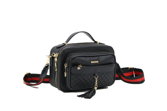 CROSSBODY Bag Black w Red