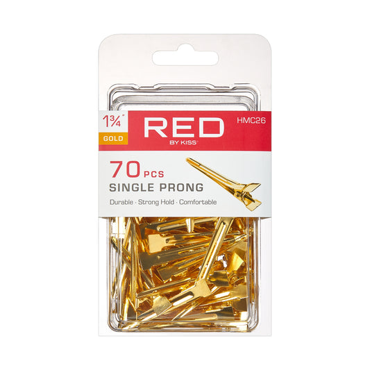 RED by Kiss Gold Single Prong Clip 1 3/4″ 70 pcs