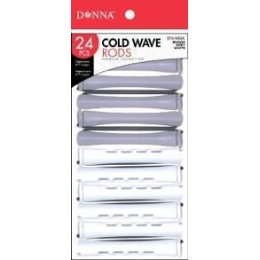 Donna Cold Wave Rods Long Grey & White, 24 pcs