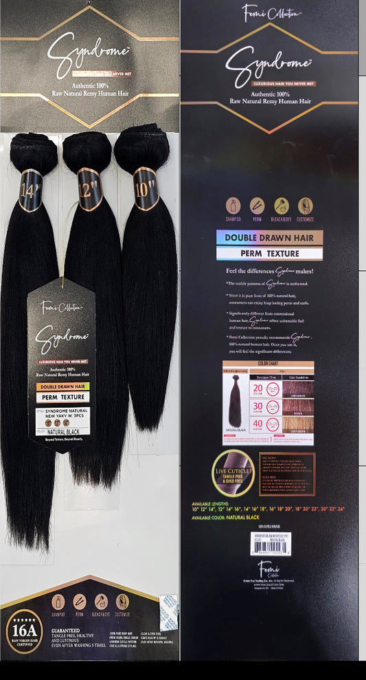 SYNDROME NATURAL DOUBLE DRAWN PERM TEXTURE HAIR