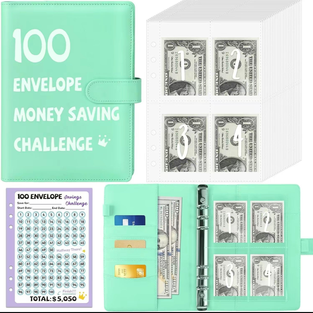 100 Envelopes Saving Challenge Binder