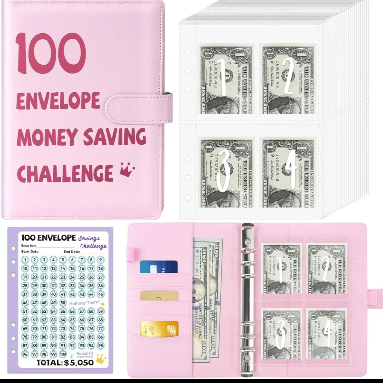 100 Envelopes Saving Challenge Binder