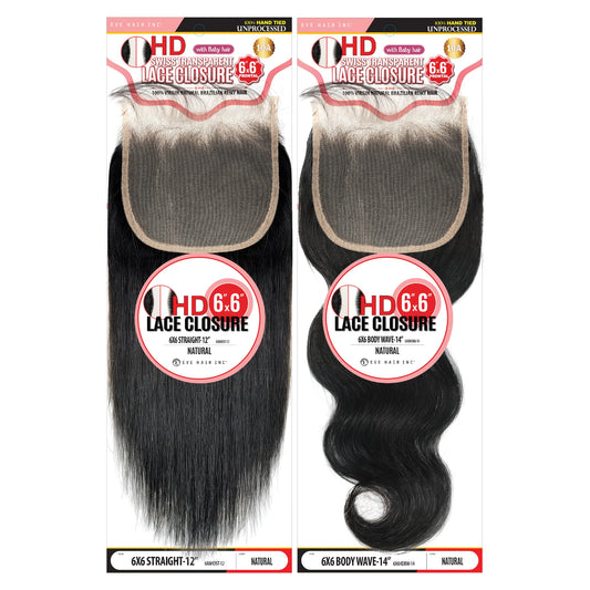 6x6 HD Swiss Lace Closure