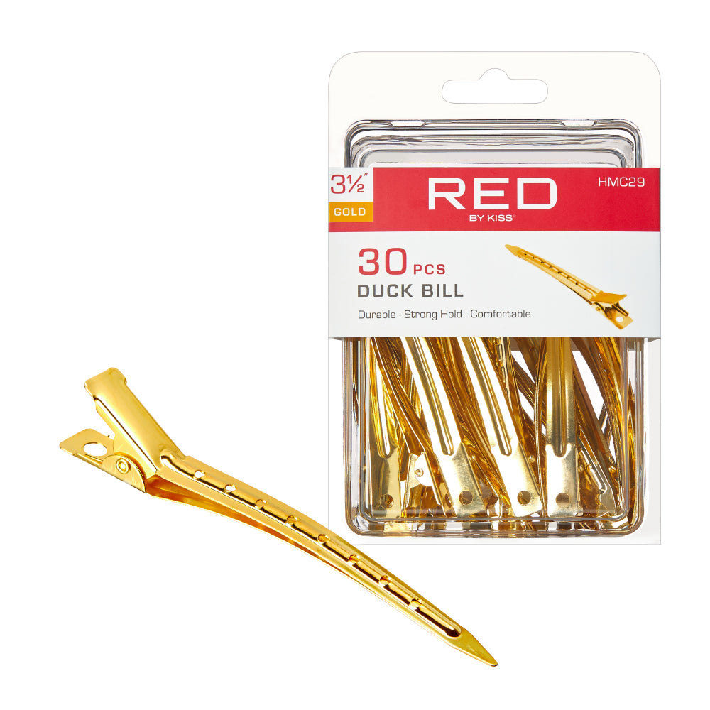 RED by Kiss Gold Duck Bill Clip 3 1/2″