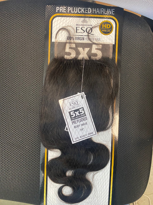 ESQ HD 5x5 Natural Free Part Closure