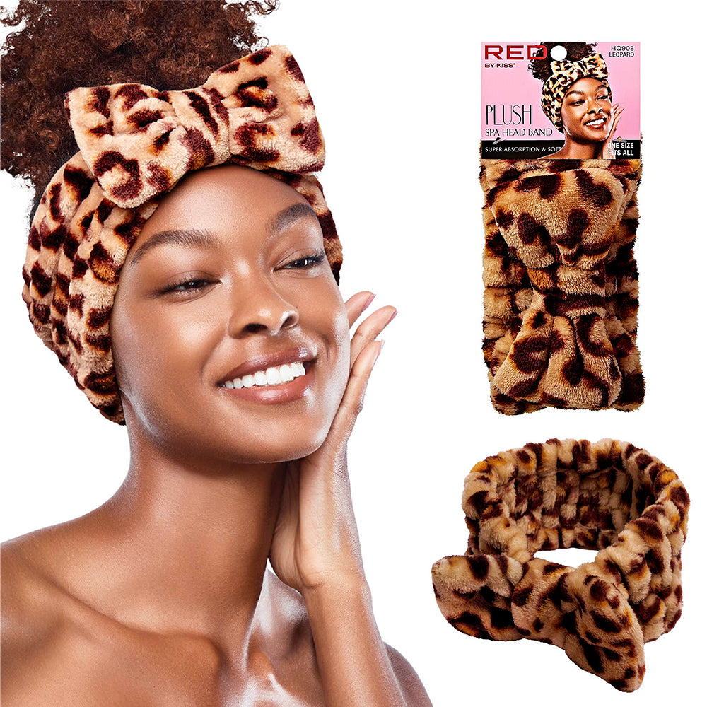 Plush Spa Headband Leopard
