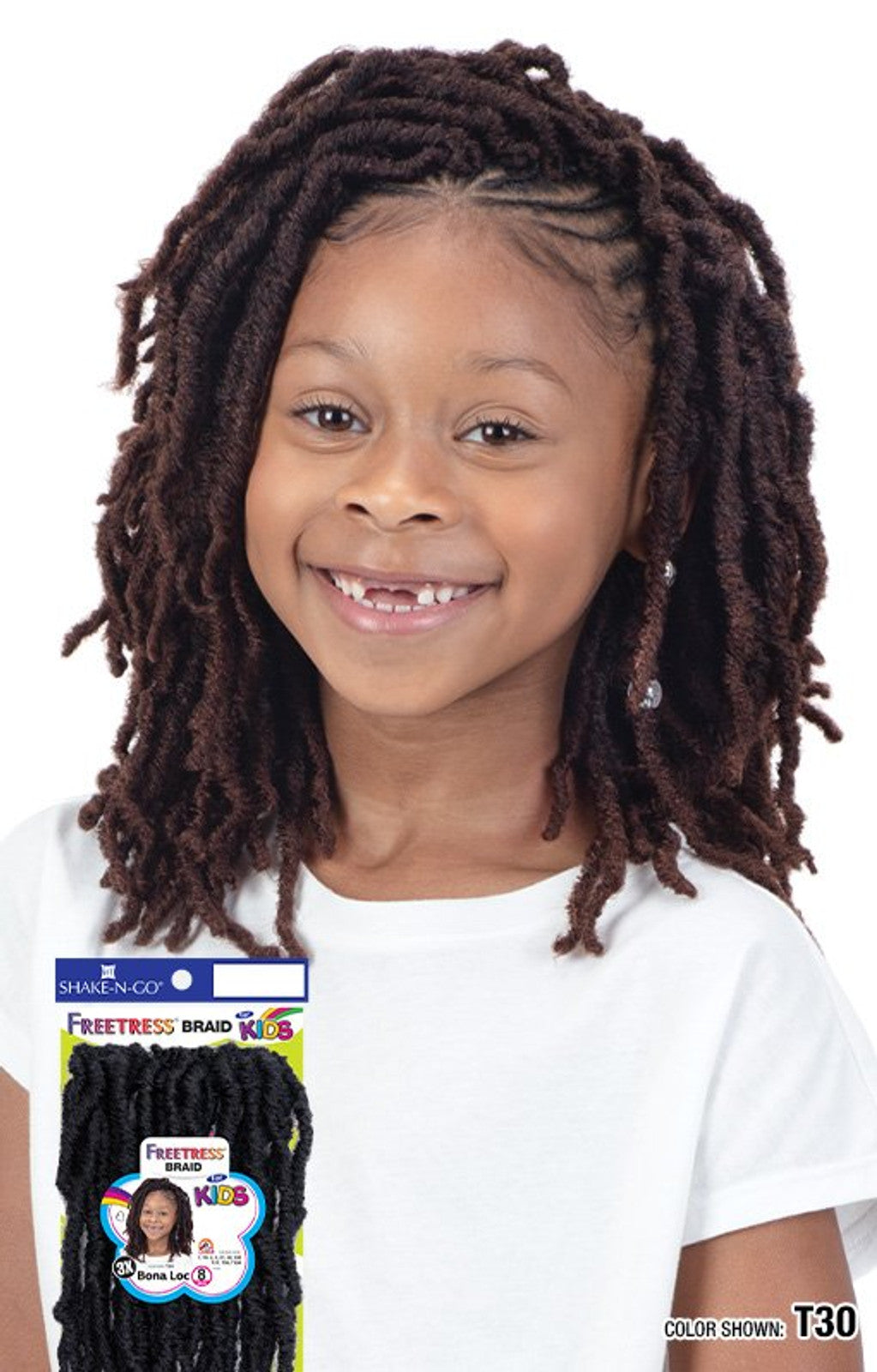 SHAKE N GO FreeTress Crochet Braids - 3X Kids-Bona Loc 8"