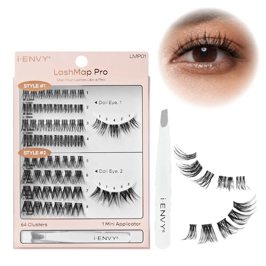 LashMap Pro Lash Cluster Kit with Mini Tweezer – Beginner Friendly DIY Eyelash Extensions