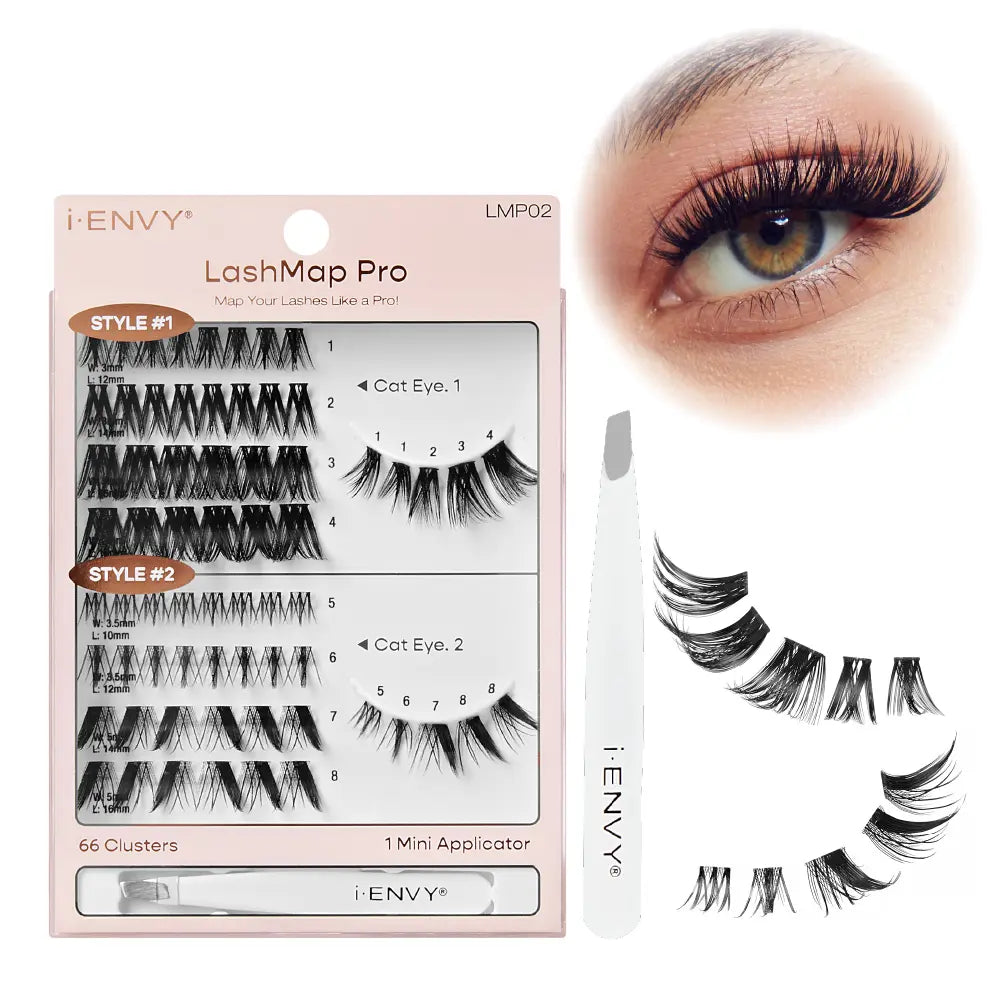 LashMap Pro Lash Cluster Kit with Mini Tweezer – Beginner Friendly DIY Eyelash Extensions