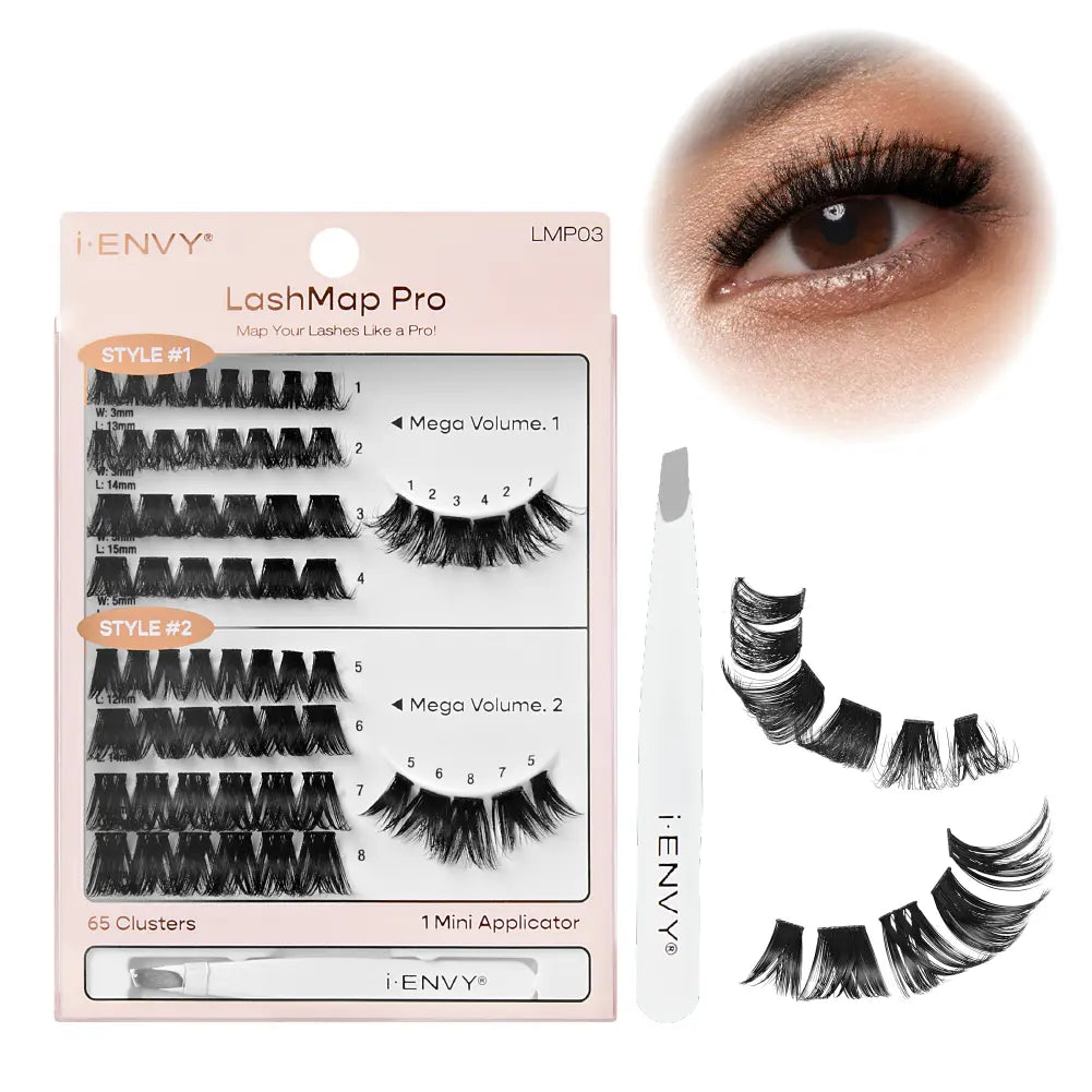 LashMap Pro Lash Cluster Kit with Mini Tweezer – Beginner Friendly DIY Eyelash Extensions