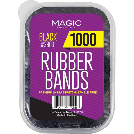 MAGIC COLLECTION - Premium Rubber Bands Black 1000 Pieces