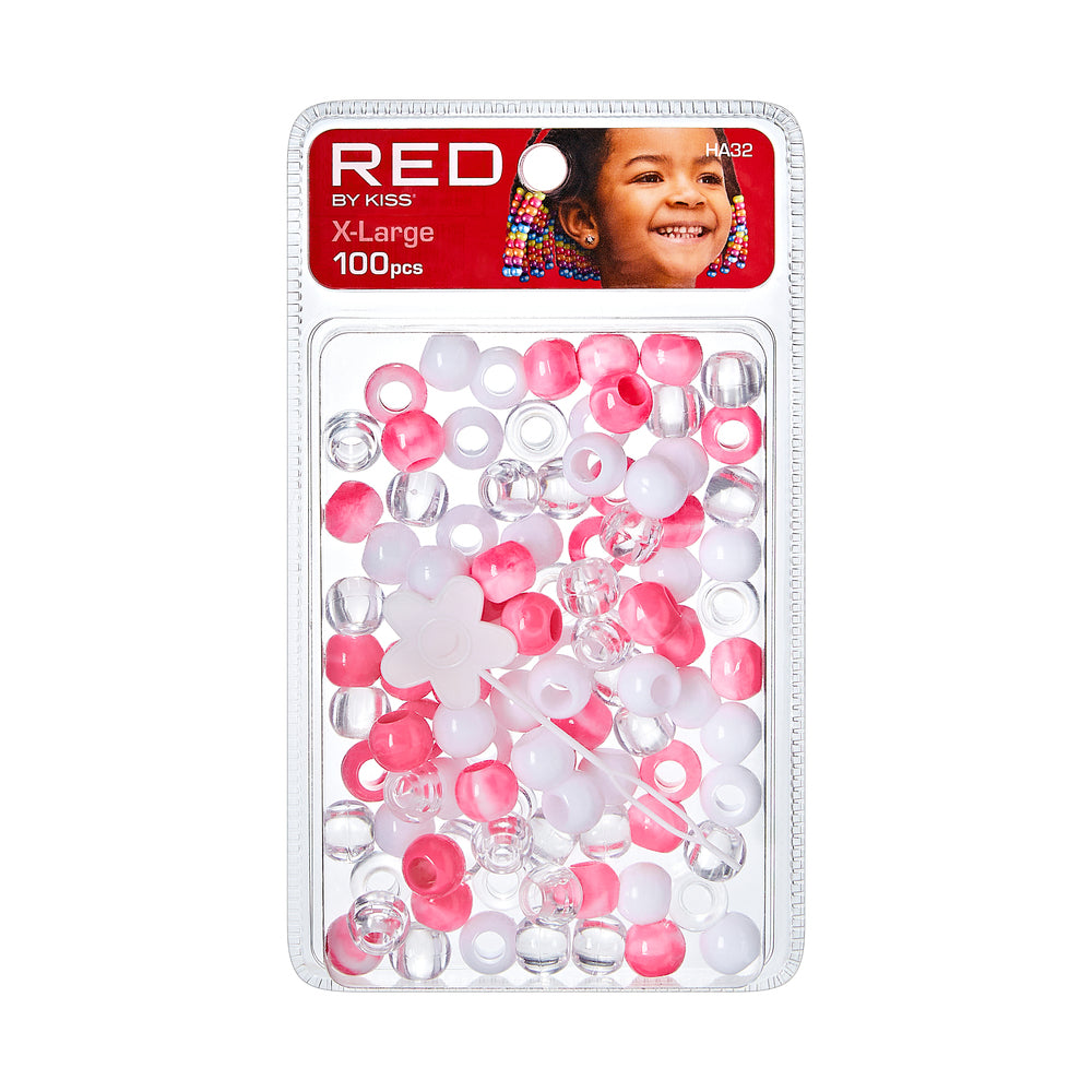 RED HAIR BEADS XL 100PCS