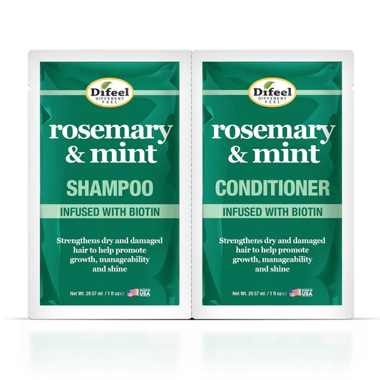 Difeel Rosemary Mint with Biotin Shampoo & Conditioner Combo Packet 2oz.