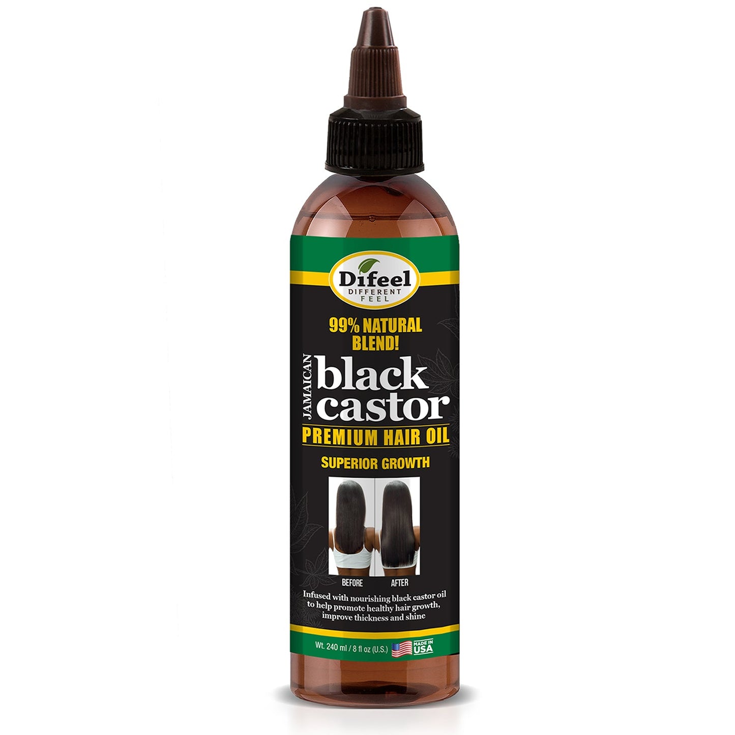 Difeel 99% NATURAL BLEND JAMAICAN BLACK CASTOR HAIR OIL 8 OZ