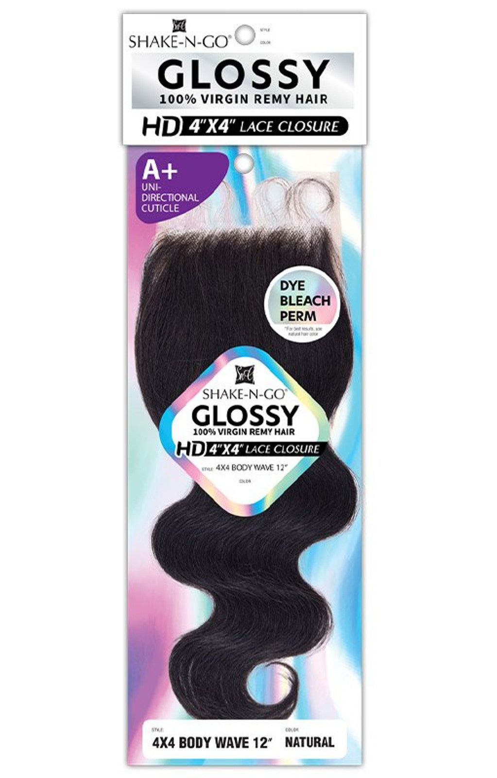 SHAKE 'N GO GLOSSY 4x4 LACE CLOSURE 12"