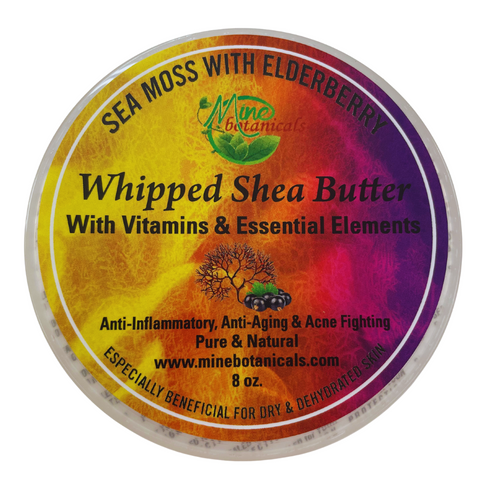 Mine Botanicals Whipped Shea Butter Sea Moss With Elderberry 8oz